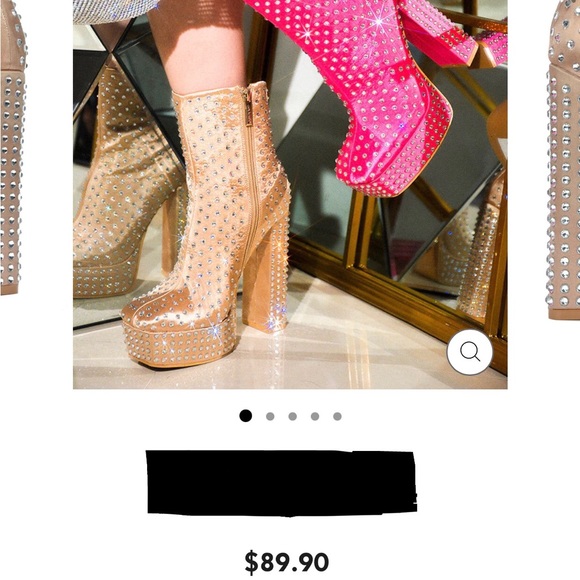 HP🎉New Glam Pink Rhinestone Boots - Picture 3 of 6